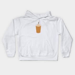 Iced frappe with caramel pixel art Kids Hoodie